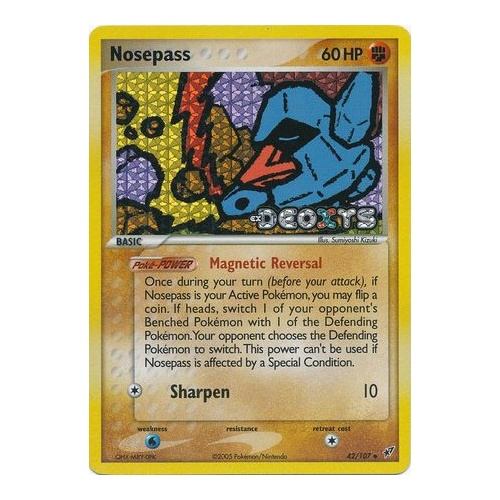 Nosepass 42/107 EX Deoxys Reverse Holo Uncommon Pokemon Card NEAR MINT TCG
