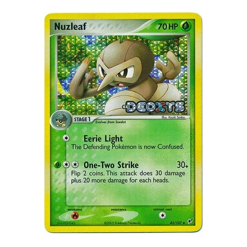 Nuzleaf 43/107 EX Deoxys Reverse Holo Uncommon Pokemon Card NEAR MINT TCG