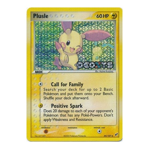 Plusle 44/107 EX Deoxys Reverse Holo Uncommon Pokemon Card NEAR MINT TCG