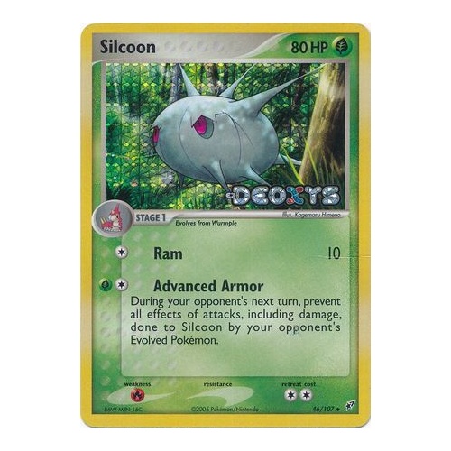 Silcoon 46/107 EX Deoxys Reverse Holo Uncommon Pokemon Card NEAR MINT TCG