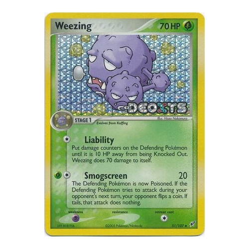 Weezing 51/107 EX Deoxys Reverse Holo Uncommon Pokemon Card NEAR MINT TCG
