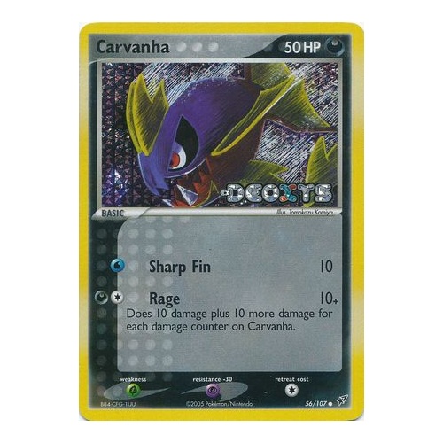 Carvanha 56/107 EX Deoxys Reverse Holo Common Pokemon Card NEAR MINT TCG