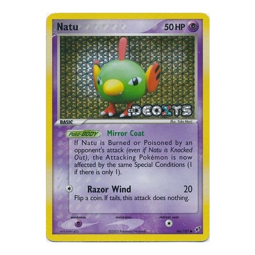 Natu 66/107 EX Deoxys Reverse Holo Common Pokemon Card NEAR MINT TCG