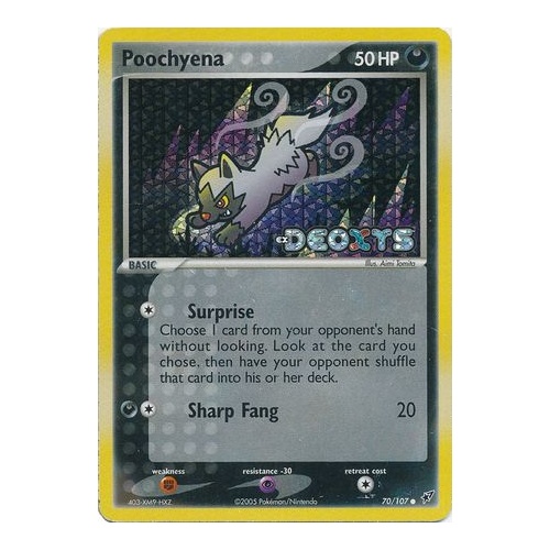 Poochyena 70/107 EX Deoxys Reverse Holo Common Pokemon Card NEAR MINT TCG