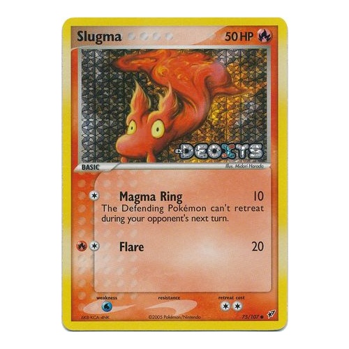 Slugma 75/107 EX Deoxys Reverse Holo Common Pokemon Card NEAR MINT TCG