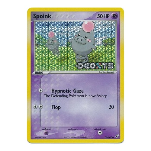 Spoink 76/107 EX Deoxys Reverse Holo Common Pokemon Card NEAR MINT TCG