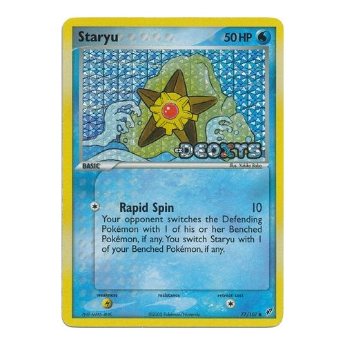 Staryu 77/107 EX Deoxys Reverse Holo Common Pokemon Card NEAR MINT TCG