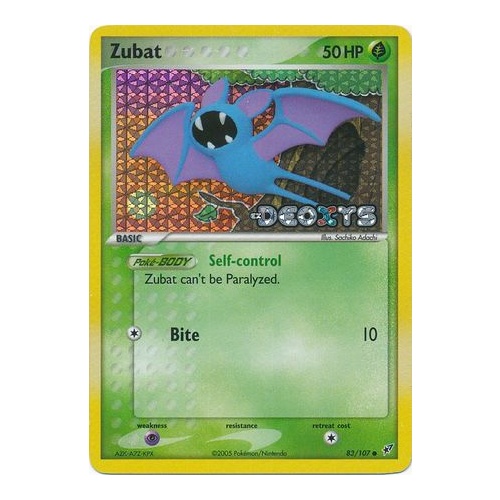 Zubat 83/107 EX Deoxys Reverse Holo Common Pokemon Card NEAR MINT TCG
