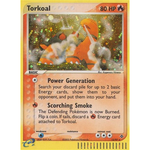 Torkoal 12/97 EX Dragon Holo Rare Pokemon Card NEAR MINT TCG