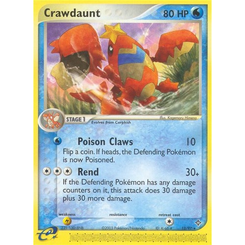 Crawdaunt 13/97 EX Dragon Rare Pokemon Card NEAR MINT TCG