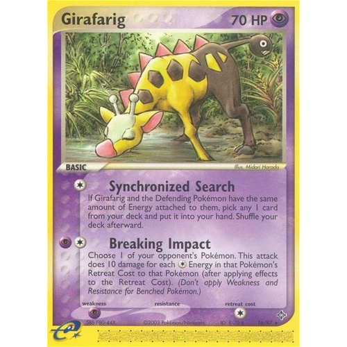 Girafarig 16/97 EX Dragon Rare Pokemon Card NEAR MINT TCG