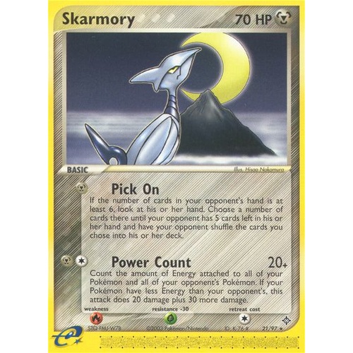 Skarmory 21/97 EX Dragon Rare Pokemon Card NEAR MINT TCG