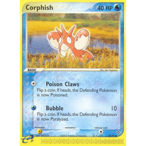Corphish 52/97 EX Dragon Common Pokemon Card NEAR MINT TCG