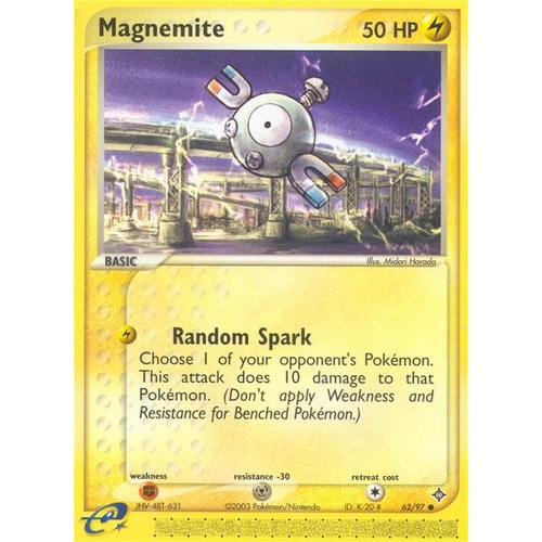 Magnemite 62/97 EX Dragon Common Pokemon Card NEAR MINT TCG
