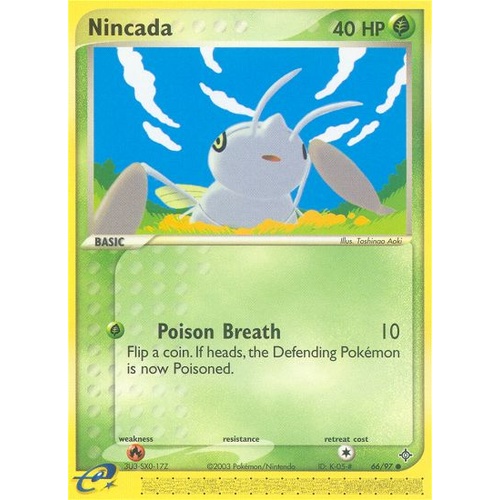 Nincada 66/97 EX Dragon Common Pokemon Card NEAR MINT TCG