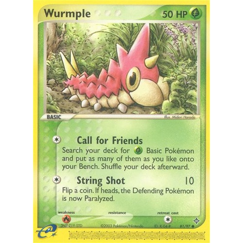 Wurmple 81/97 EX Dragon Common Pokemon Card NEAR MINT TCG