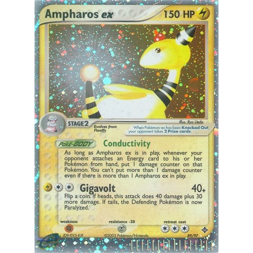 Ampharos EX 89/97 EX Dragon Holo Ultra Rare Trainer Pokemon Card NEAR MINT TCG