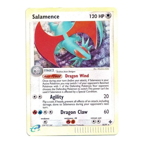 Salamence 10/97 EX Dragon Reverse Holo Rare Pokemon Card NEAR MINT TCG