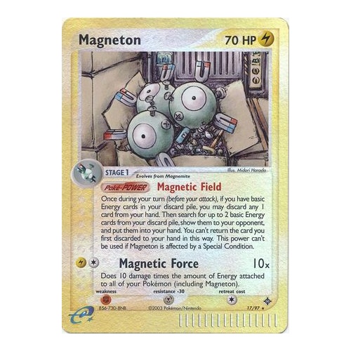 Magneton 17/97 EX Dragon Reverse Holo Rare Pokemon Card NEAR MINT TCG