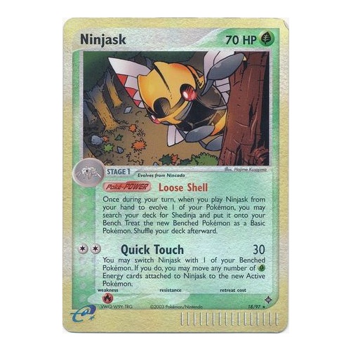 Ninjask 18/97 EX Dragon Reverse Holo Rare Pokemon Card NEAR MINT TCG