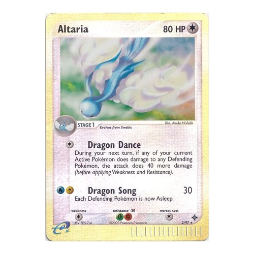 Altaria 2/97 EX Dragon Reverse Holo Rare Pokemon Card NEAR MINT TCG