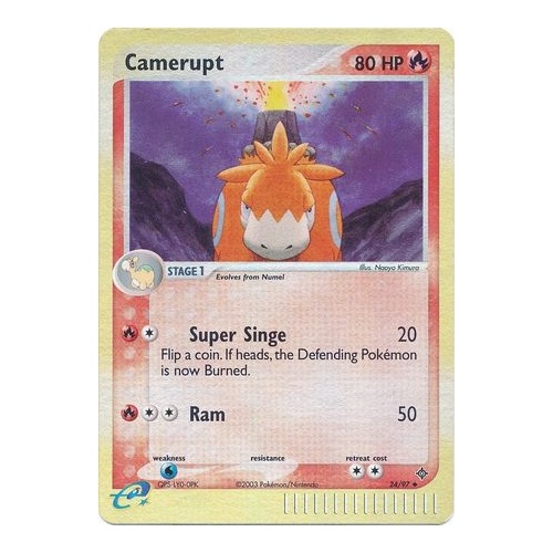 Camerupt 24/97 EX Dragon Reverse Holo Uncommon Pokemon Card NEAR MINT TCG
