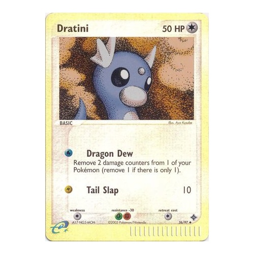 Dratini 26/97 EX Dragon Reverse Holo Uncommon Pokemon Card NEAR MINT TCG