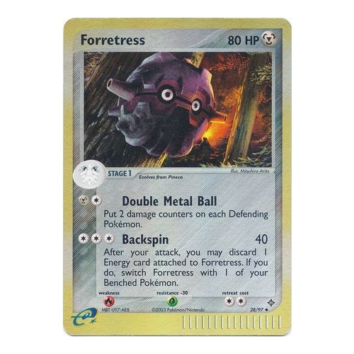 Forretress 28/97 EX Dragon Reverse Holo Uncommon Pokemon Card NEAR MINT TCG