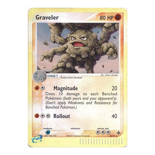 Graveler 30/97 EX Dragon Reverse Holo Uncommon Pokemon Card NEAR MINT TCG