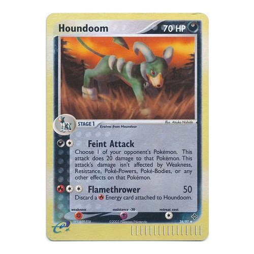 Houndoom 34/97 EX Dragon Reverse Holo Uncommon Pokemon Card NEAR MINT TCG