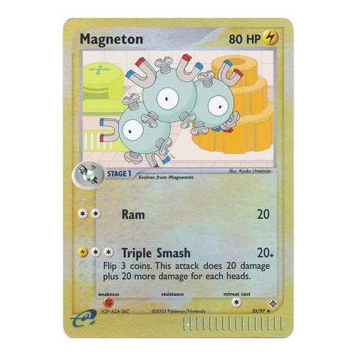 Magneton 35/97 EX Dragon Reverse Holo Uncommon Pokemon Card NEAR MINT TCG