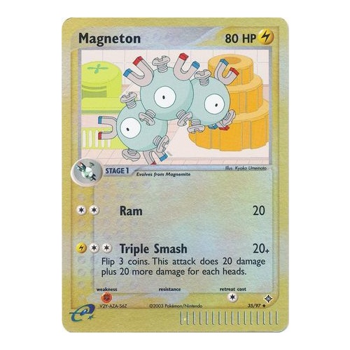 Magneton 35/97 EX Dragon Reverse Holo Uncommon Pokemon Card NEAR MINT TCG