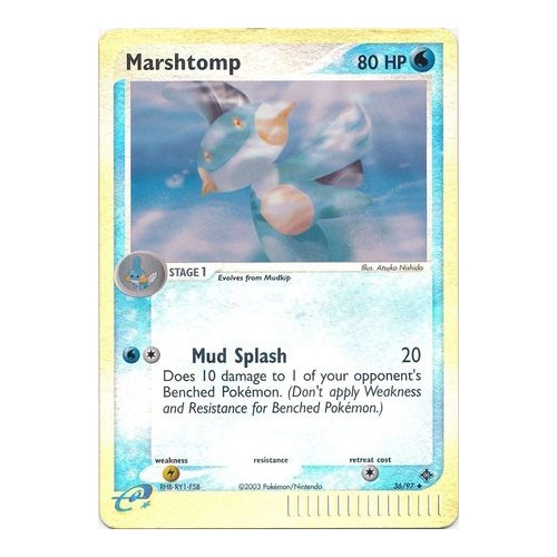 Marshtomp 36/97 EX Dragon Reverse Holo Uncommon Pokemon Card NEAR MINT TCG