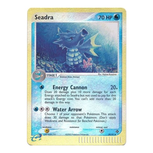 Seadra 39/97 EX Dragon Reverse Holo Uncommon Pokemon Card NEAR MINT TCG