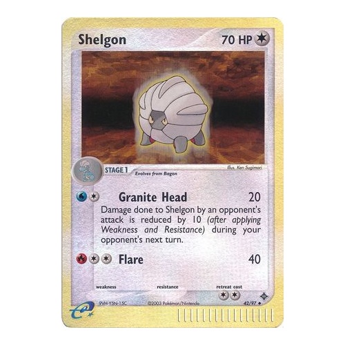 Shelgon 42/97 EX Dragon Reverse Holo Uncommon Pokemon Card NEAR MINT TCG