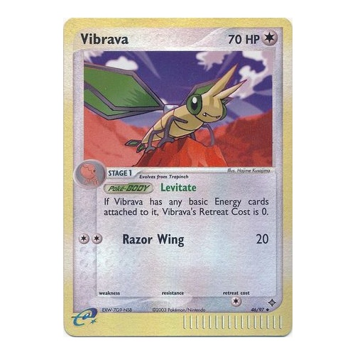 Vibrava 46/97 EX Dragon Reverse Holo Uncommon Pokemon Card NEAR MINT TCG