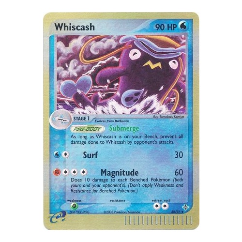 Whiscash 48/97 EX Dragon Reverse Holo Uncommon Pokemon Card NEAR MINT TCG