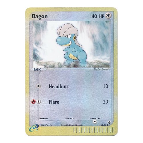 Bagon 49/97 EX Dragon Reverse Holo Common Pokemon Card NEAR MINT TCG