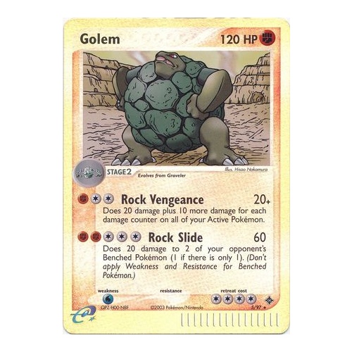 Golem 5/97 EX Dragon Reverse Holo Rare Pokemon Card NEAR MINT TCG
