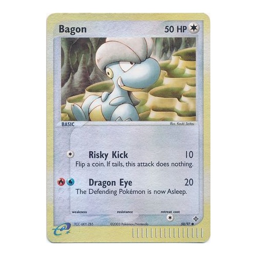 Bagon 50/97 EX Dragon Reverse Holo Common Pokemon Card NEAR MINT TCG
