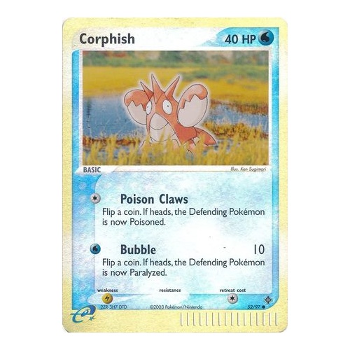 Corphish 52/97 EX Dragon Reverse Holo Common Pokemon Card NEAR MINT TCG