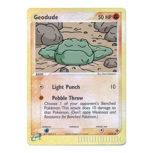 Geodude 55/97 EX Dragon Reverse Holo Common Pokemon Card NEAR MINT TCG