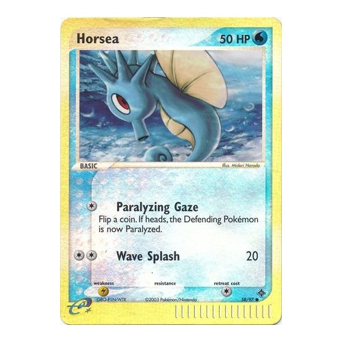 Horsea 58/97 EX Dragon Reverse Holo Common Pokemon Card NEAR MINT TCG