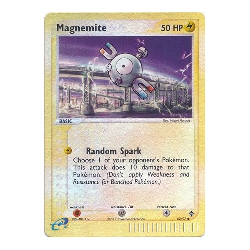Magnemite 62/97 EX Dragon Reverse Holo Common Pokemon Card NEAR MINT TCG