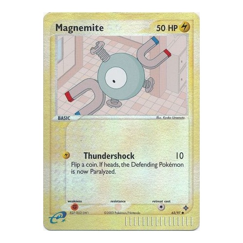 Magnemite 63/97 EX Dragon Reverse Holo Common Pokemon Card NEAR MINT TCG