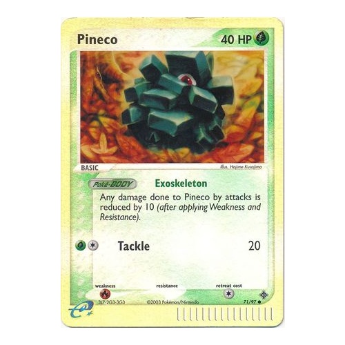 Pineco 71/97 EX Dragon Reverse Holo Common Pokemon Card NEAR MINT TCG