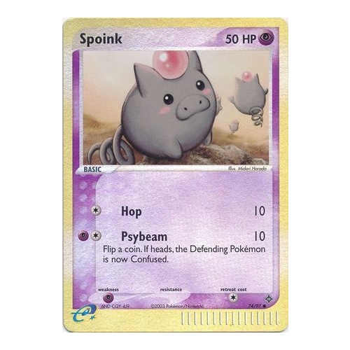 Spoink 74/97 EX Dragon Reverse Holo Common Pokemon Card NEAR MINT TCG