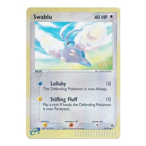 Swablu 75/97 EX Dragon Reverse Holo Common Pokemon Card NEAR MINT TCG