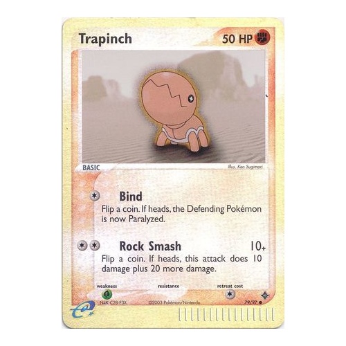 Trapinch 79/97 EX Dragon Reverse Holo Common Pokemon Card NEAR MINT TCG