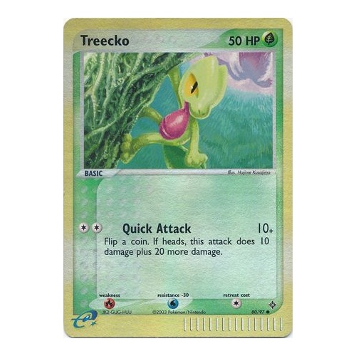 Treecko 80/97 EX Dragon Reverse Holo Common Pokemon Card NEAR MINT TCG